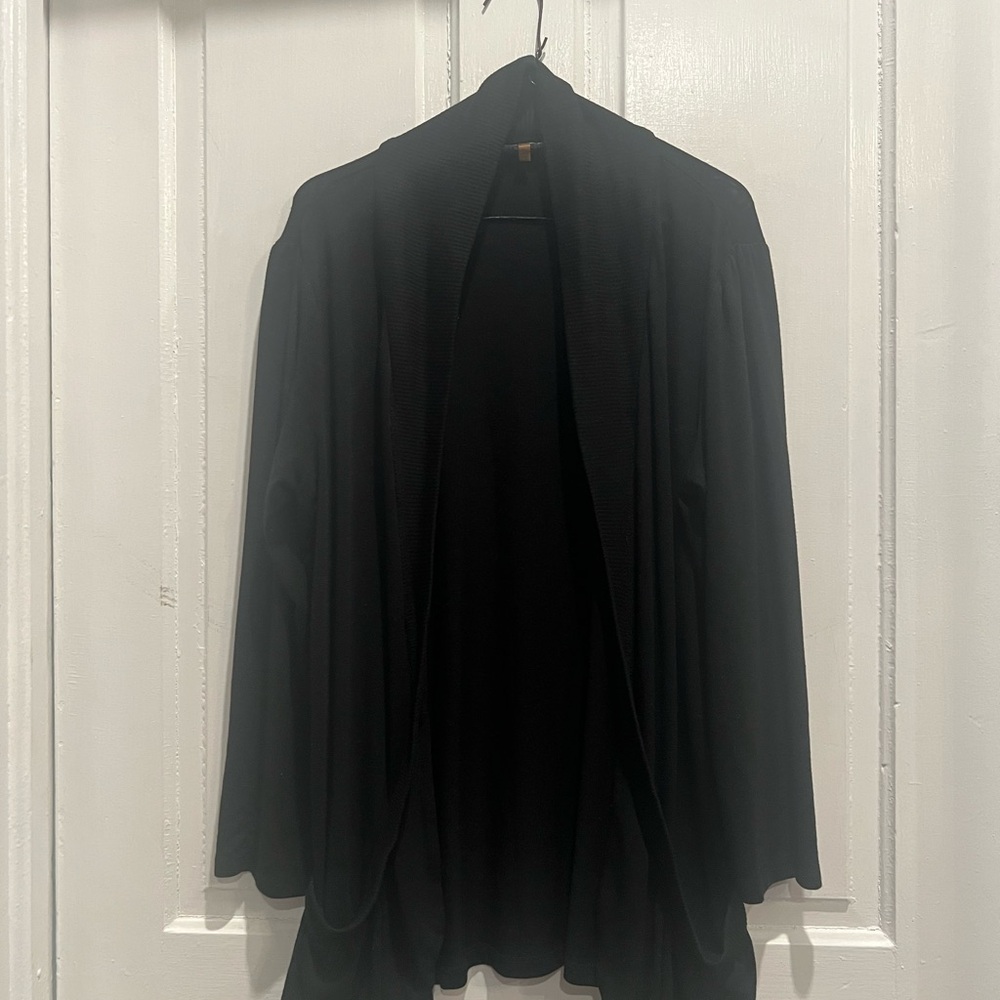 Cable & Gauge Black Ribbed Cardigan